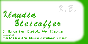 klaudia bleicoffer business card